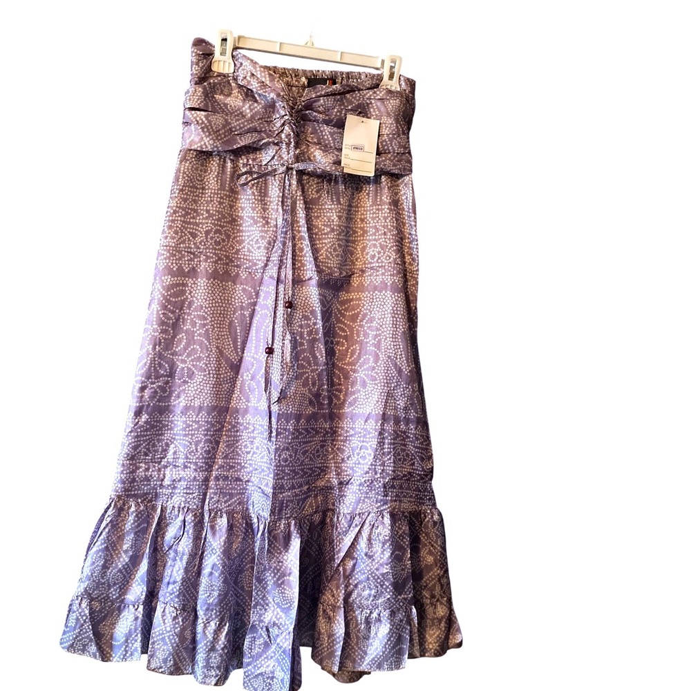 Junglee‎ Billee  Strapless Sundress  Smocked Ruffle Hem Purple Free Size
